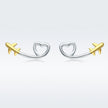 925 Sterling Silver Earrings, 0.6cm, Plated Gold, Plated Platinum for Women