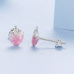 925 Sterling Silver White Gold Plated Enamel Earrings