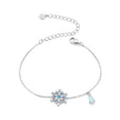 925 Sterling Silver Plated Platinum Bracelets with Ice Flower Zirconia for Women