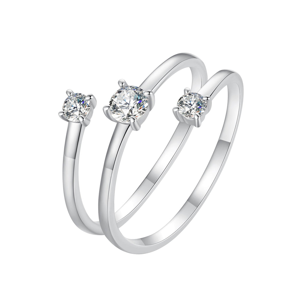 925 Sterling Silver 3mm Moissanite Ring for Women