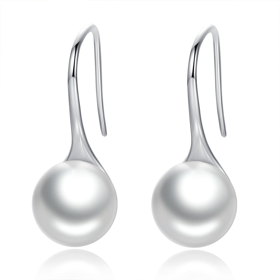 925 Sterling Silver Genuine Shell Pearl Earrings for Women
