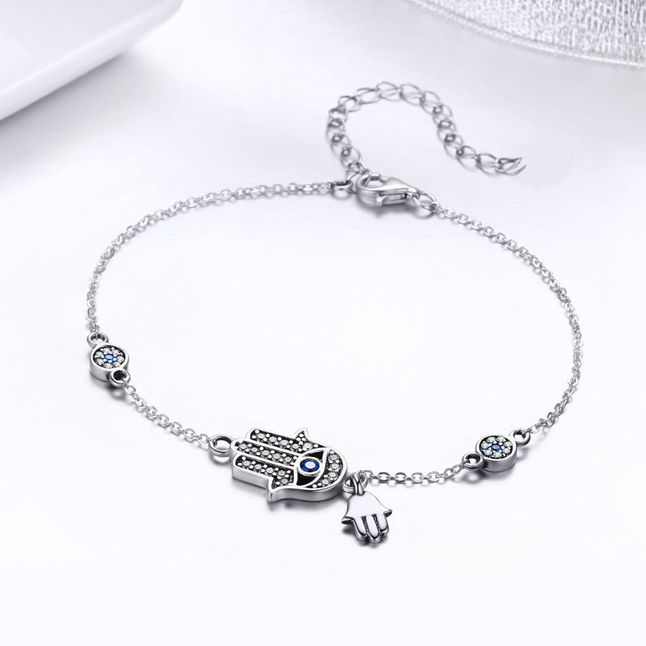 925 Sterling Silver Bracelet 21cm Long with 1.0*1.7cm Charms for Women