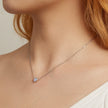 925 Sterling Silver and Platinum Plated Translucent Opal Necklace, 43.5cm Adjustable Chain, for Women