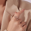 925 Sterling Silver Oxidized Silver Heart Ring for Women