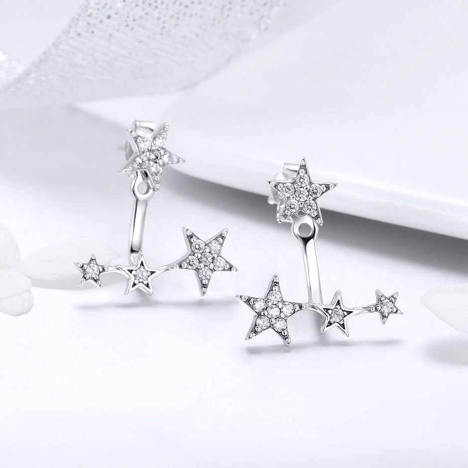 925 Sterling Silver Pavé Setting Earrings for Women