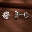 925 Sterling Silver 6.5mm Moissanite Earrings for Women