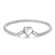 925 Sterling Silver Bracelet 17cm Heart-shaped 1.0cm for Women