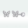 925 Sterling Silver Earrings with CZ in Pavé Setting - 0.4*0.5cm - Women