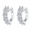 S925 Sterling Silver Moissanite Earrings, 1.3cm, Platinum Plated, for Women