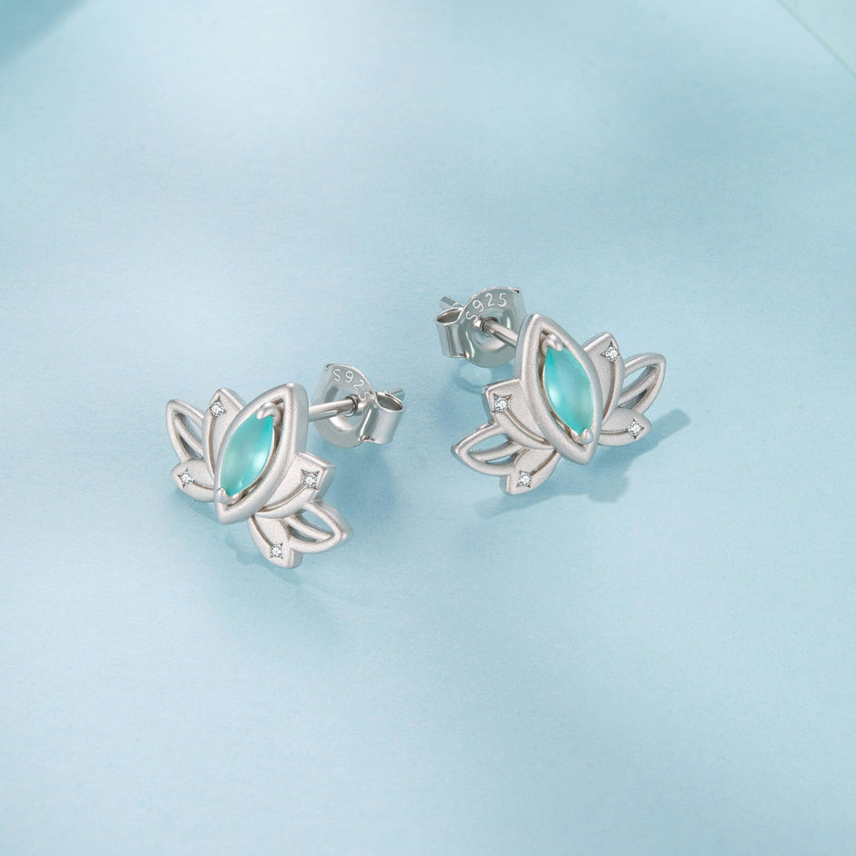 925 Sterling Silver Earrings with Pavé CZ and White Gold Plating, Size 0.9*1.3 cm for Women