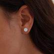 925 Sterling Silver 6.5mm Pavé Setting CZ Earrings