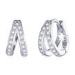 S925 Sterling Silver Earrings with Pavé Setting CZ, 1.1*0.6cm, for Women