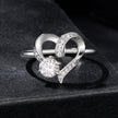 925 Sterling Silver Moissanite Heart-Shaped Ring Size 7 for Women