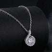 925 Sterling Silver Moissanite Necklace with CZ, 400mm Length, 15x10mm Pendant for Women