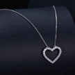 S925 Sterling Silver Necklace with Moissanite, 400mm + 50mm, Platinum Plated, Women
