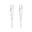 925 Sterling Silver Earrings with Plated Platinum and Pavé Setting CZ, Size 6.5cm