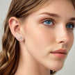 925 Sterling Silver Earrings with Pavé Setting & Oxidized Finish