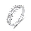 925 Sterling Silver 0.24cm White Gold Plated Ring with CZ for Women Size 6