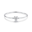 925 Sterling Silver White Gold Plated CZ Bracelet for Women - Size 17.0
