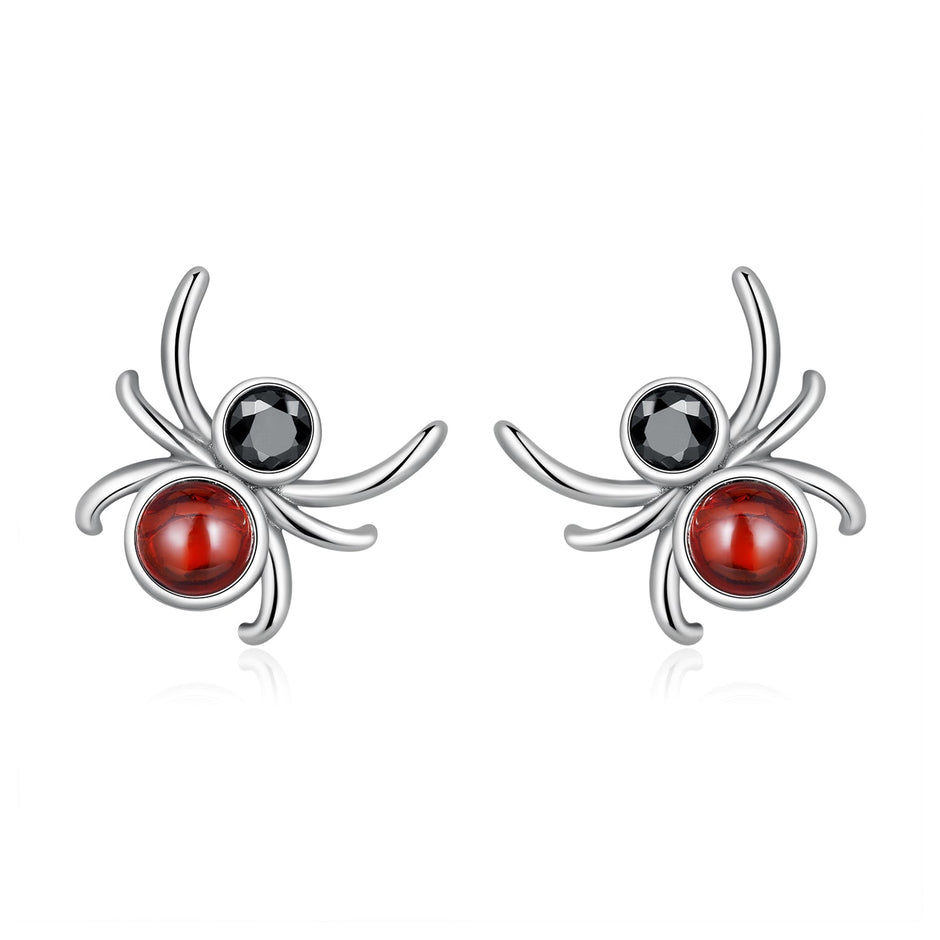 925 Sterling Silver Earrings with Pavé Setting CZ and Transparent Glass