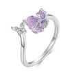 925 Sterling Silver Enamel Flower Ring for Women