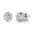 925 Sterling Silver Plated Platinum 0.6cm CZ Earrings