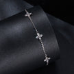 925 Sterling Silver & Plated White Gold Moissanite Bracelet 15+6cm for Women