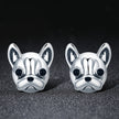 925 Sterling Silver Oxidized Enamel Earrings for Women 1*1cm