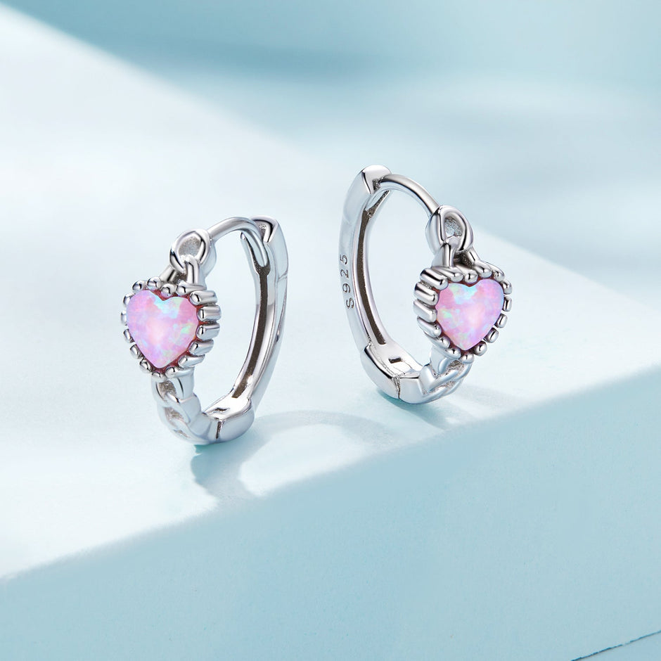 925 Sterling Silver Translucent Opal Earrings for Women