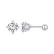 925 Sterling Silver 5mm Moissanite Earrings with White Gold Plating for Women