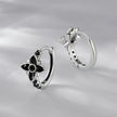 925 Sterling Silver Enamel and CZ Earrings for Women
