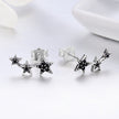S925 Oxidized Silver Pavé CZ Earrings for Women