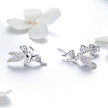 925 Sterling Silver Stud Earrings with CZ, 1.2 x 1.5cm & 1.5 x 0.9cm, Women