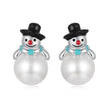 925 Sterling Silver White Gold Plated Quality Shell Pearl Earrings