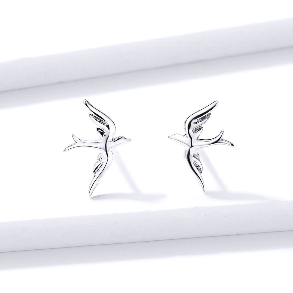 925 Sterling Silver Earrings 0.7*1.2cm for Women