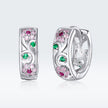 925 Sterling Silver Earrings with Pavé Setting CZ, 1.2*0.5cm, for Women