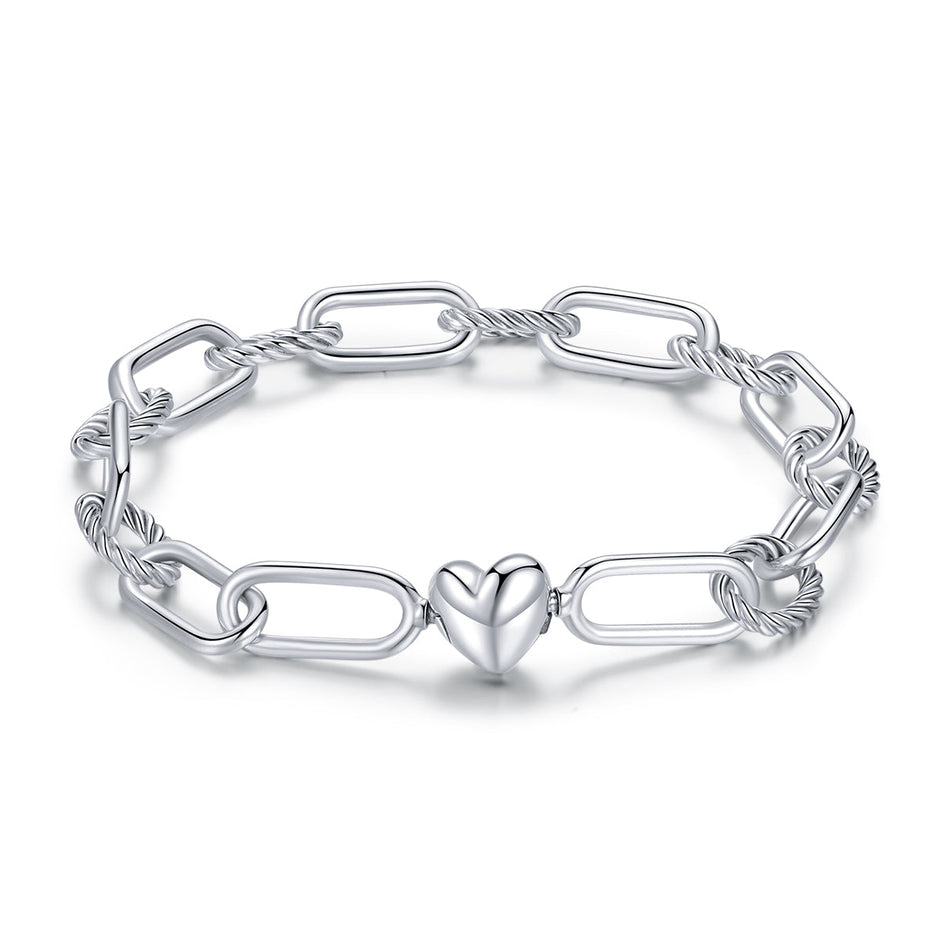 925 Sterling Silver Oxidized Bracelet 17cm for Women