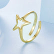 925 Sterling Silver Plated Gold 1.40cm Star Ring