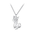 925 Sterling Silver 16mm x 10mm Platinum Plated Necklace for Unisex