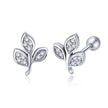925 Sterling Silver Oxidized Pavé Setting CZ Earrings