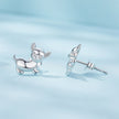 925 Sterling Silver Earrings Plated Platinum 10*12mm for Women