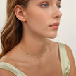 925 Sterling Silver Plated White Gold Pendant Necklace with CZ Charm for Women 38+6cm