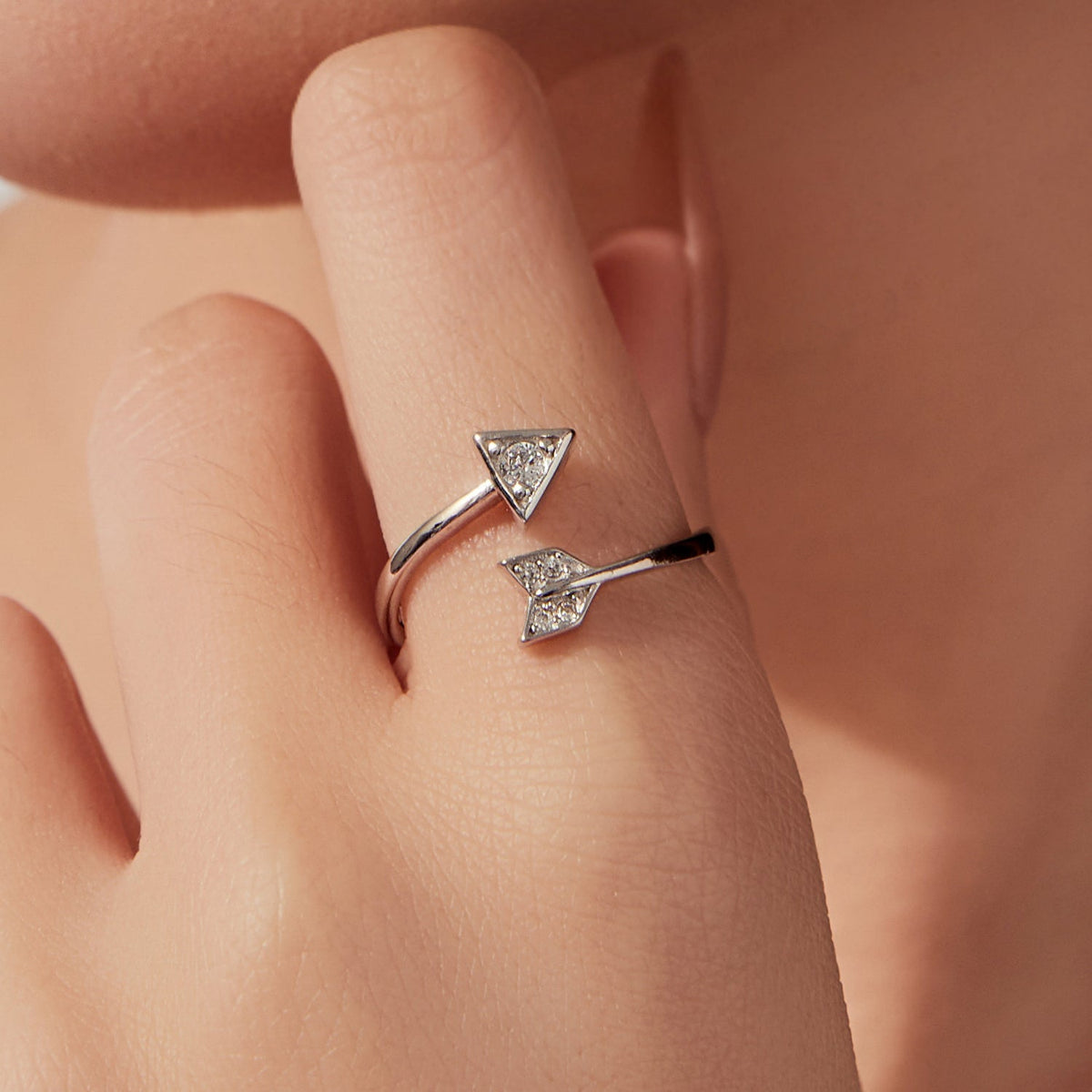 925 Sterling Silver White Gold Plated Pavé CZ Rings for Women