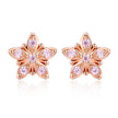 925 Sterling Silver Rose Gold Plated Pavé Setting CZ Earrings