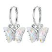 925 Sterling Silver Earrings with Resin, 23x13mm, Plated Platinum for Women