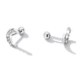 925 Sterling Silver Earrings with Pavé Setting CZ, 0.8*0.6cm for Women