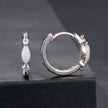 925 Sterling Silver Moissanite and Opal White Gold Plated Earrings for Women