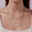 925 Sterling Silver 40cm Necklace with Plated White Gold