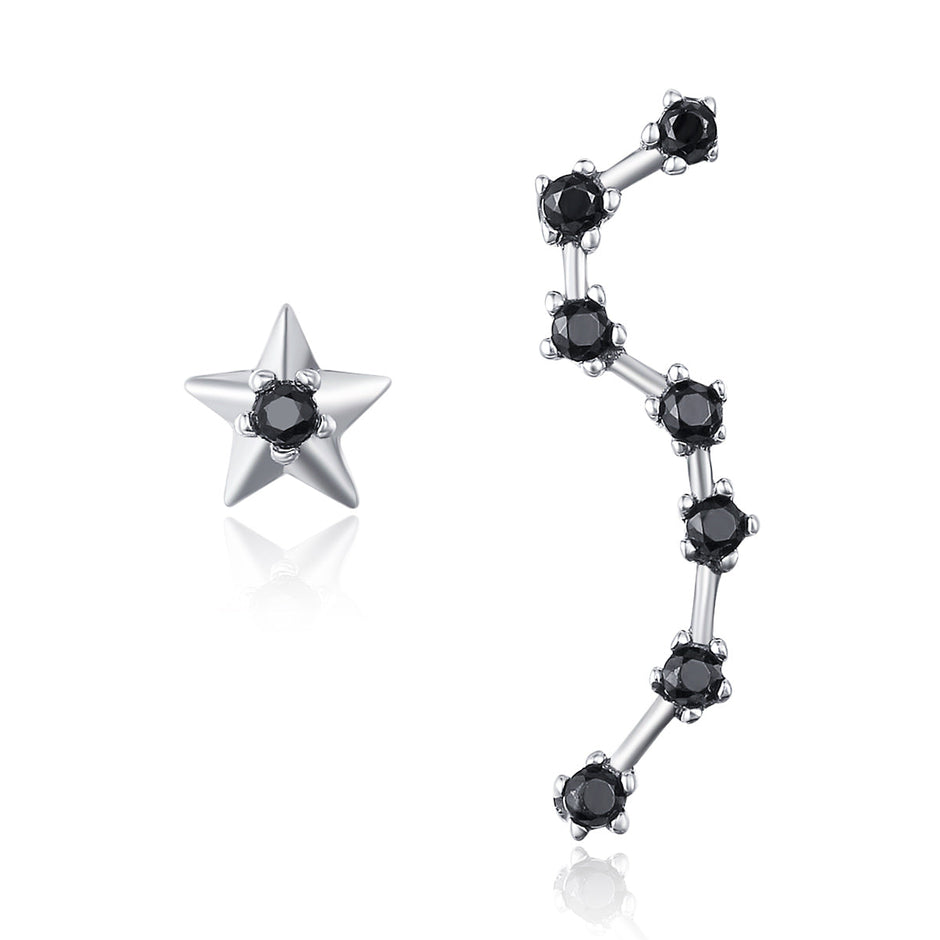 925 Sterling Silver Earrings with Pavé Setting CZ - 2.3cm Height