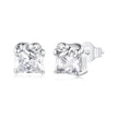 925 Sterling Silver White Gold Plated 0.7x0.7cm Pavé CZ Earrings for Women